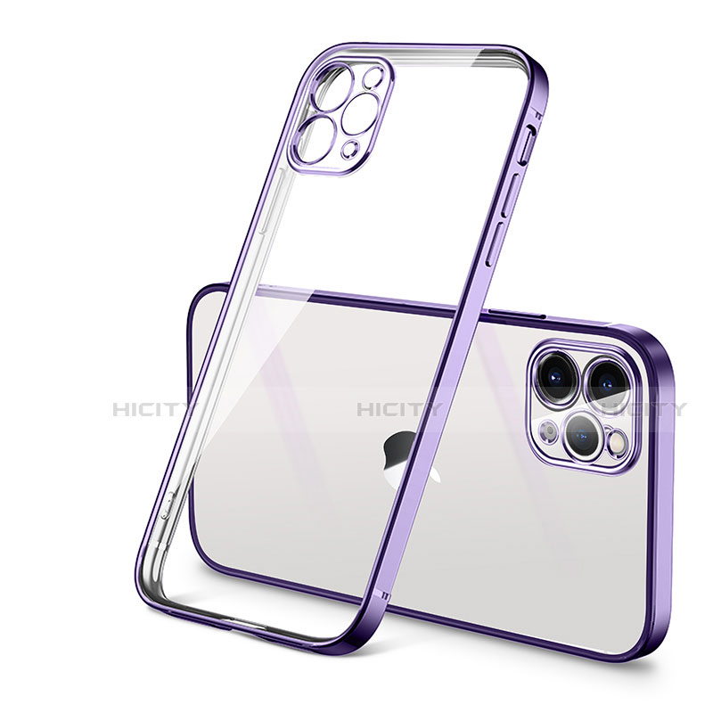 Funda Silicona Ultrafina Carcasa Transparente H01 para Apple iPhone 12 Pro Max Morado