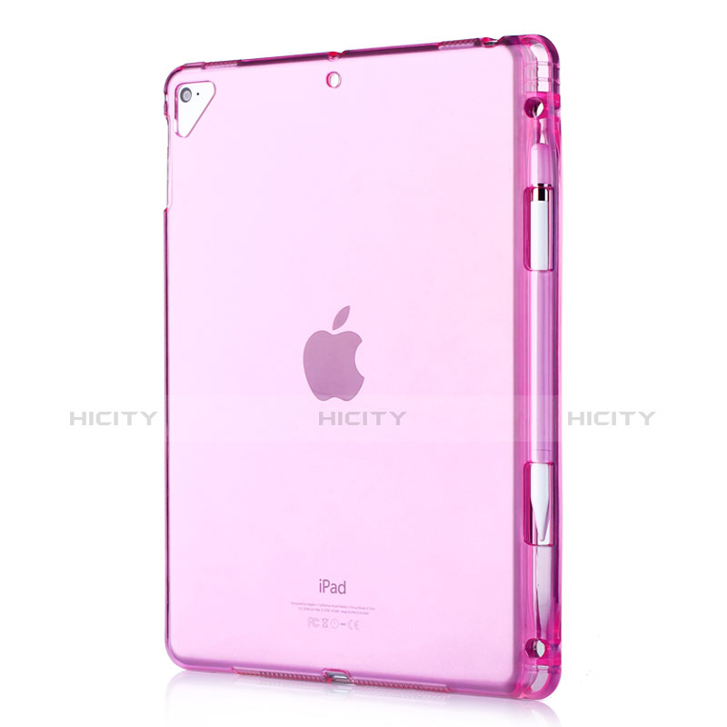 Funda Silicona Ultrafina Carcasa Transparente H01 para Apple New iPad 9.7 (2017) Rojo