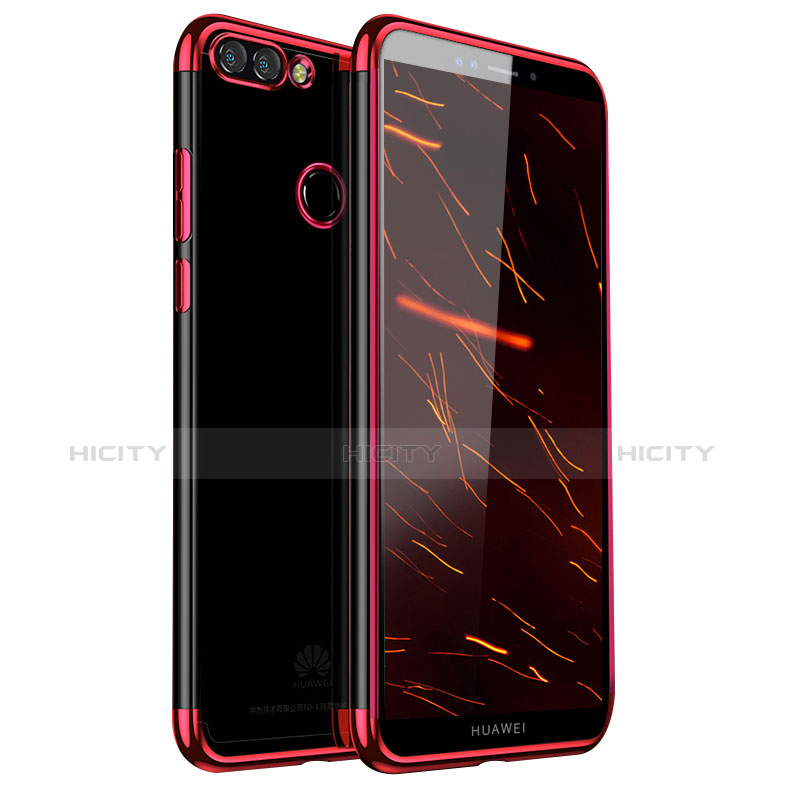 Funda Silicona Ultrafina Carcasa Transparente H01 para Huawei Enjoy 8 Plus Rojo