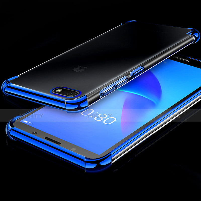 Funda Silicona Ultrafina Carcasa Transparente H01 para Huawei Enjoy 8e Lite Azul