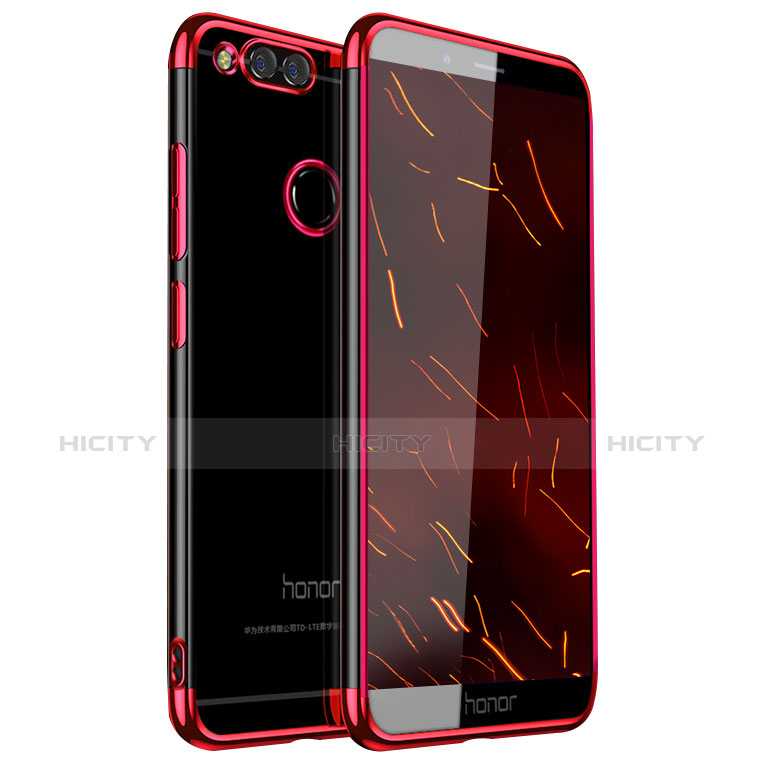 Funda Silicona Ultrafina Carcasa Transparente H01 para Huawei Honor Play 7X Rojo