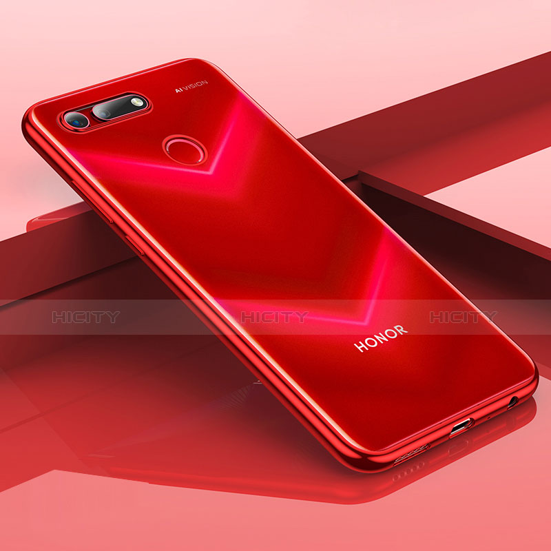 Funda Silicona Ultrafina Carcasa Transparente H01 para Huawei Honor V20 Rojo