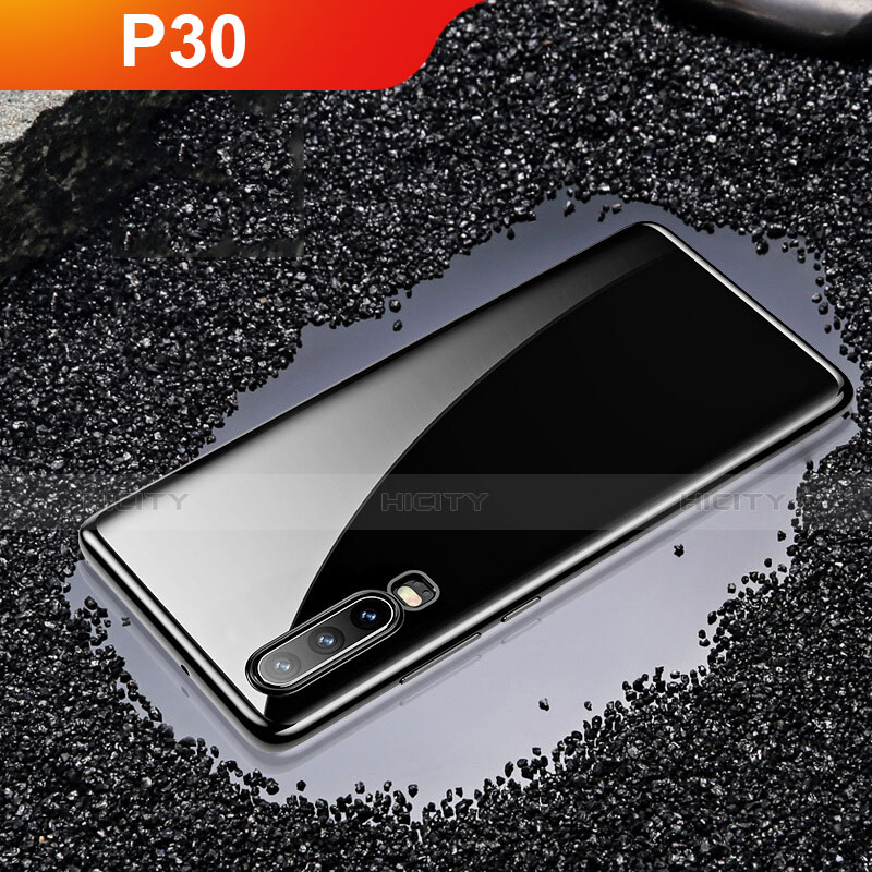 Funda Silicona Ultrafina Carcasa Transparente H01 para Huawei P30 Negro