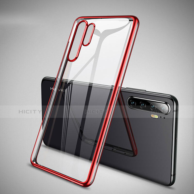 Funda Silicona Ultrafina Carcasa Transparente H01 para Huawei P30 Pro New Edition Rojo