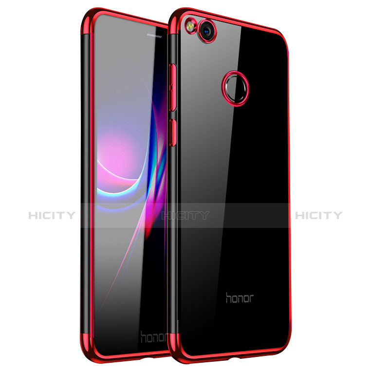 Funda Silicona Ultrafina Carcasa Transparente H01 para Huawei P8 Lite (2017) Rojo