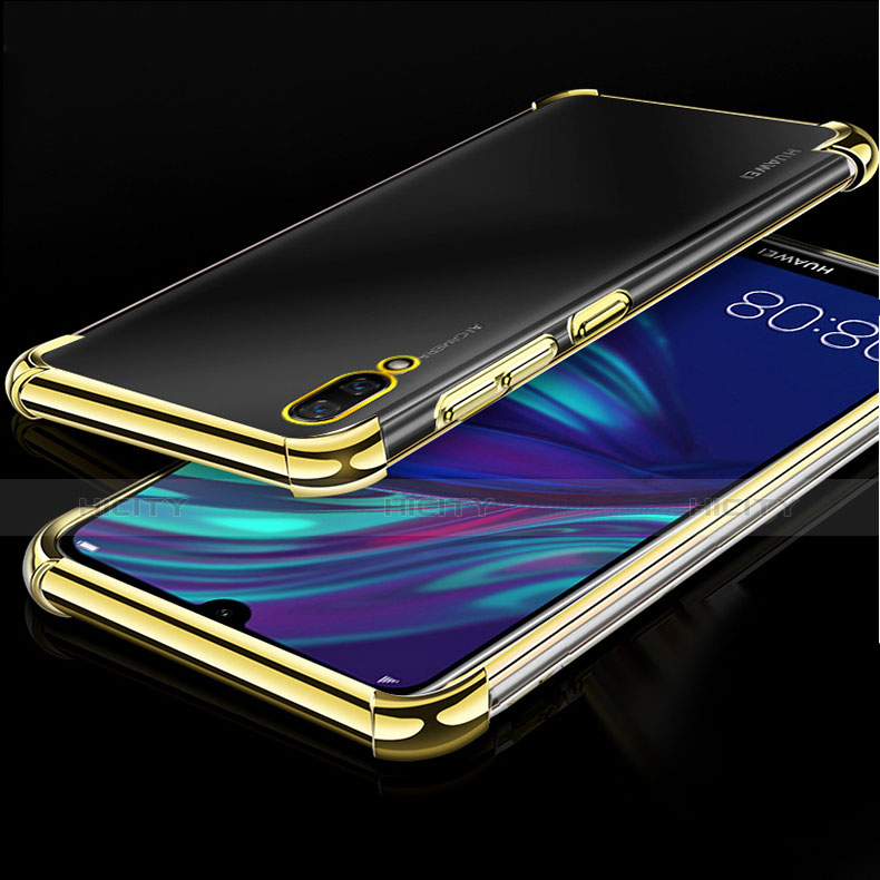 Funda Silicona Ultrafina Carcasa Transparente H01 para Huawei Y7 Pro (2019) Oro