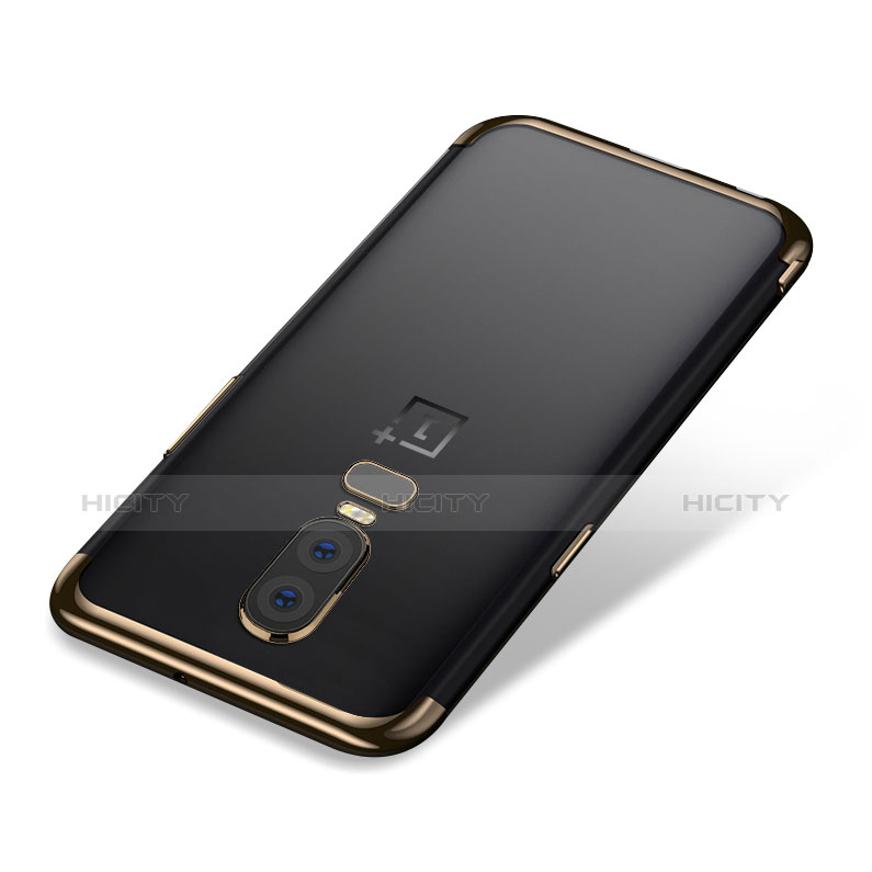 Funda Silicona Ultrafina Carcasa Transparente H01 para OnePlus 6 Oro
