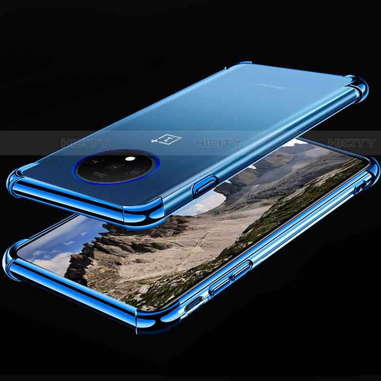 Funda Silicona Ultrafina Carcasa Transparente H01 para OnePlus 7T Azul