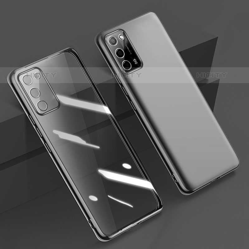 Funda Silicona Ultrafina Carcasa Transparente H01 para Oppo A55 5G Negro