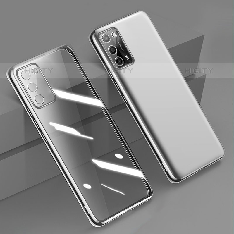 Funda Silicona Ultrafina Carcasa Transparente H01 para Oppo A55 5G Plata