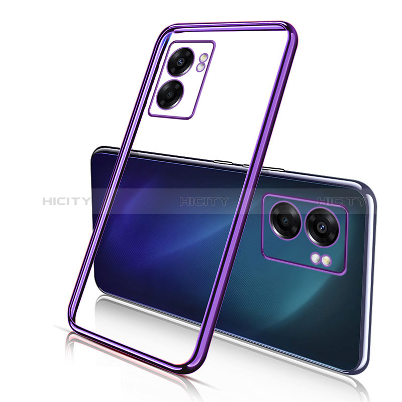 Funda Silicona Ultrafina Carcasa Transparente H01 para Oppo A57 5G Morado