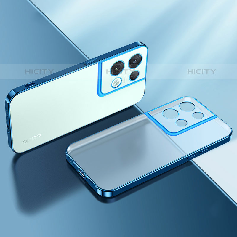 Funda Silicona Ultrafina Carcasa Transparente H01 para Oppo Reno8 Pro 5G Azul