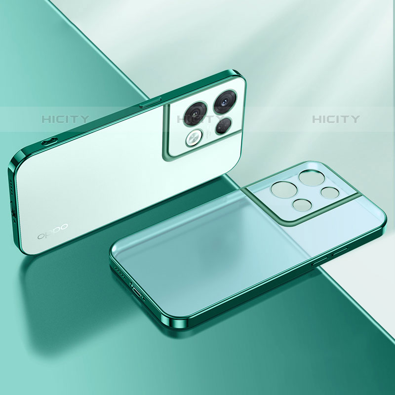 Funda Silicona Ultrafina Carcasa Transparente H01 para Oppo Reno8 Pro 5G Verde