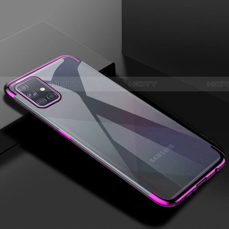 Funda Silicona Ultrafina Carcasa Transparente H01 para Samsung Galaxy A51 5G Morado