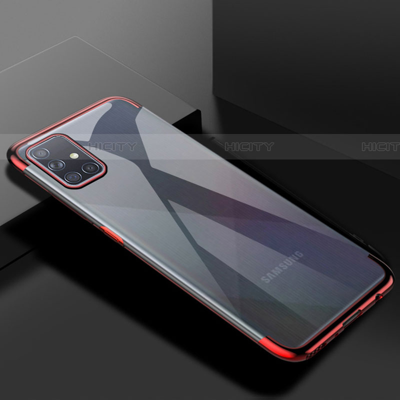 Funda Silicona Ultrafina Carcasa Transparente H01 para Samsung Galaxy A51 5G Rojo