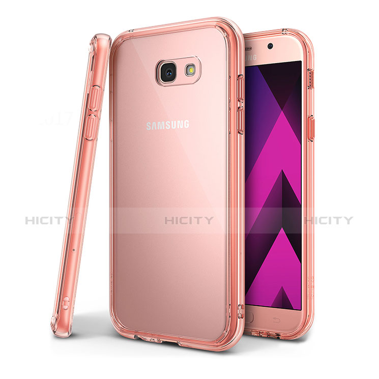 Funda Silicona Ultrafina Carcasa Transparente H01 para Samsung Galaxy A7 (2017) A720F Rosa