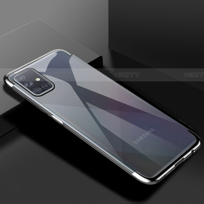 Funda Silicona Ultrafina Carcasa Transparente H01 para Samsung Galaxy A71 5G Plata