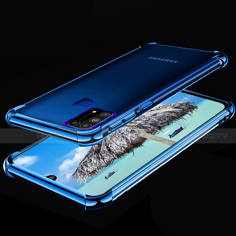 Funda Silicona Ultrafina Carcasa Transparente H01 para Samsung Galaxy M31 Prime Edition Azul
