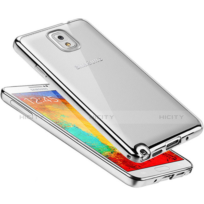 Funda Silicona Ultrafina Carcasa Transparente H01 para Samsung Galaxy Note 3 N9000 Plata