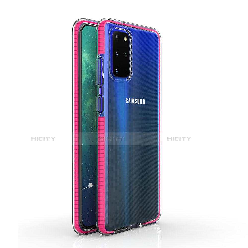 Funda Silicona Ultrafina Carcasa Transparente H01 para Samsung Galaxy S20 Plus Rosa Roja
