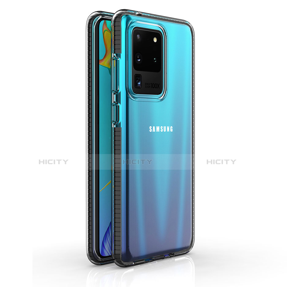 Funda Silicona Ultrafina Carcasa Transparente H01 para Samsung Galaxy S20 Ultra 5G Negro