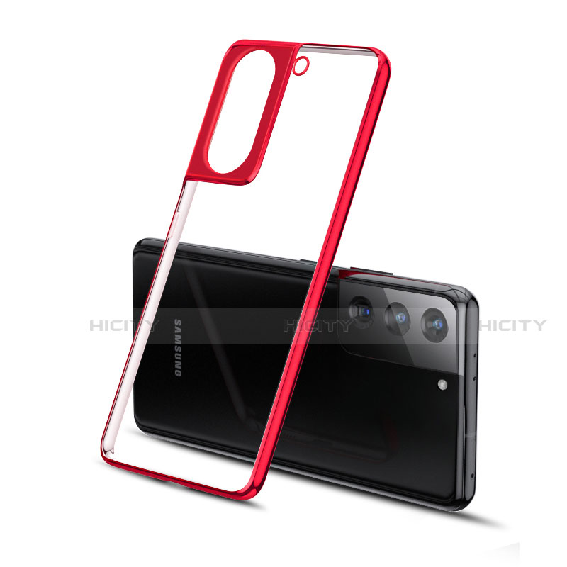 Funda Silicona Ultrafina Carcasa Transparente H01 para Samsung Galaxy S21 5G Rojo