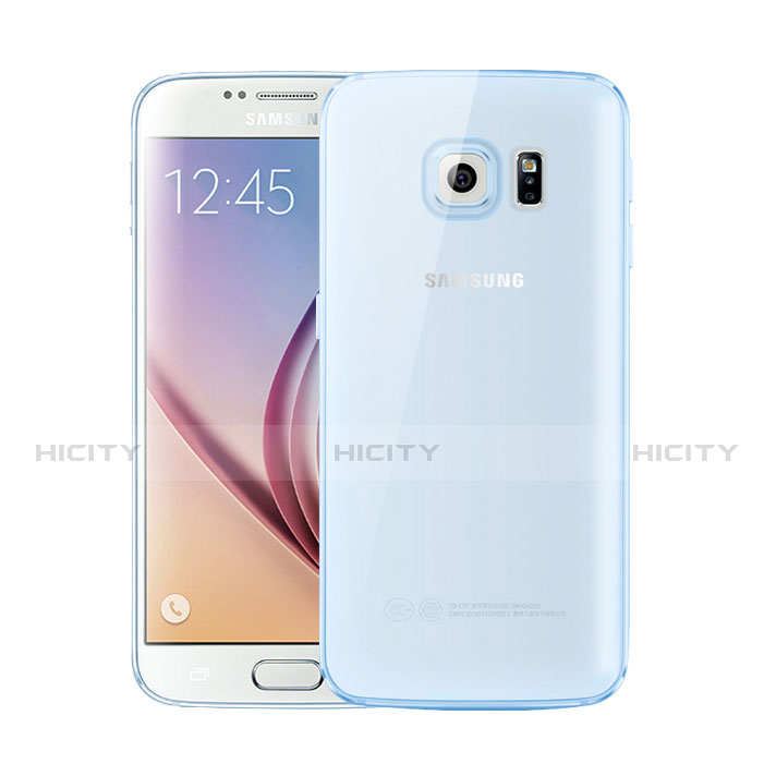 Funda Silicona Ultrafina Carcasa Transparente H01 para Samsung Galaxy S6 Duos SM-G920F G9200 Azul