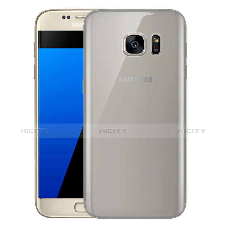 Funda Silicona Ultrafina Carcasa Transparente H01 para Samsung Galaxy S7 G930F G930FD Gris