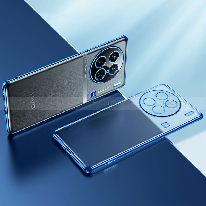 Funda Silicona Ultrafina Carcasa Transparente H01 para Vivo X90 Pro 5G Azul