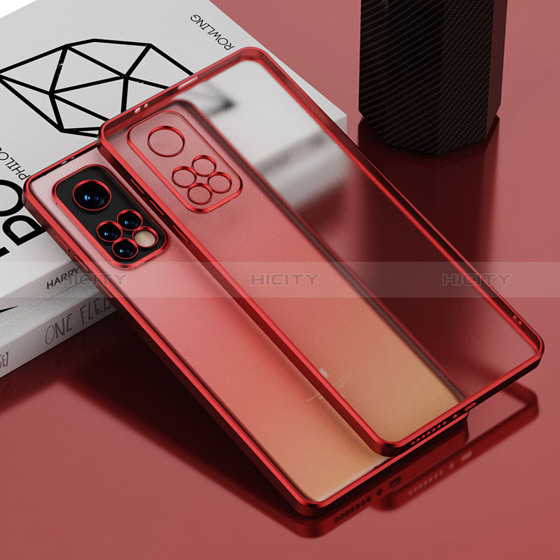 Funda Silicona Ultrafina Carcasa Transparente H01 para Xiaomi Mi 10T 5G Rojo