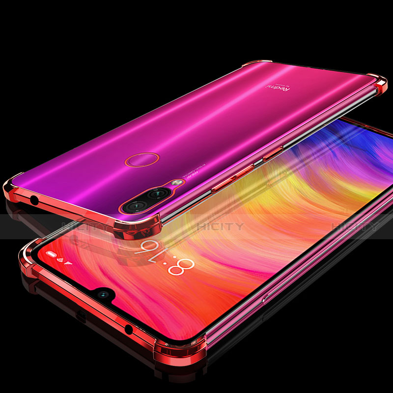 Funda Silicona Ultrafina Carcasa Transparente H01 para Xiaomi Redmi Note 7 Pro Rojo