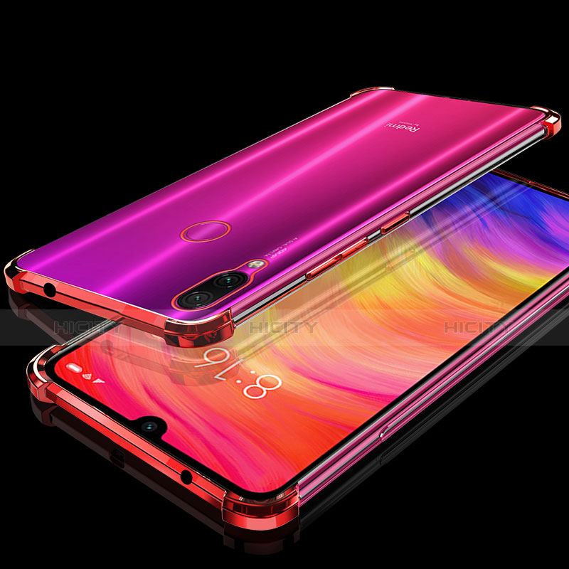 Funda Silicona Ultrafina Carcasa Transparente H01 para Xiaomi Redmi Note 7 Rojo