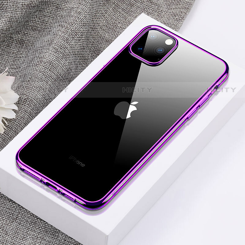 Funda Silicona Ultrafina Carcasa Transparente H02 para Apple iPhone 11 Pro Max Morado