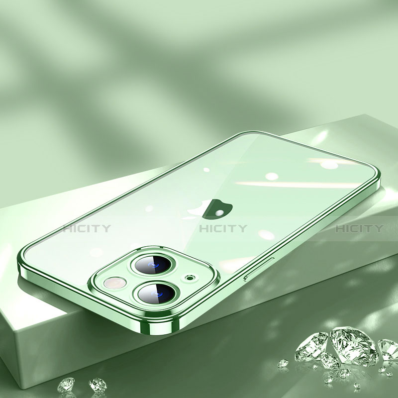 Funda Silicona Ultrafina Carcasa Transparente H02 para Apple iPhone 13 Mini  Verde