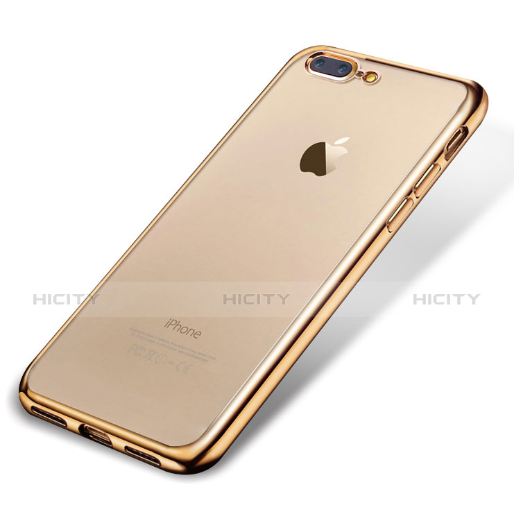 Funda Silicona Ultrafina Carcasa Transparente H02 para Apple iPhone 8 Plus Oro
