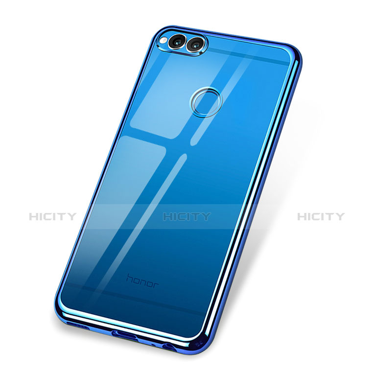 Funda Silicona Ultrafina Carcasa Transparente H02 para Huawei Honor 7X Azul