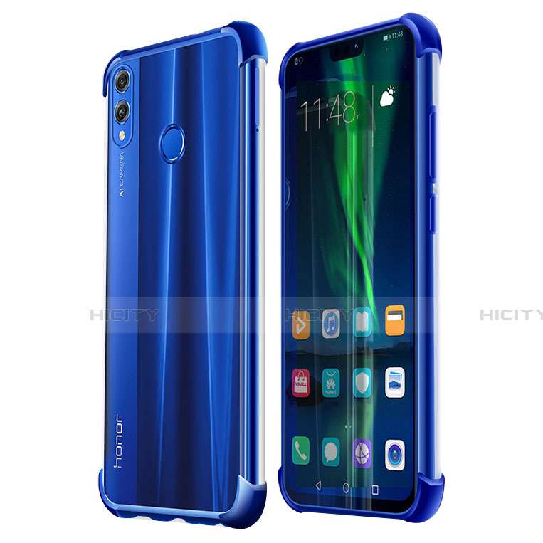 Funda Silicona Ultrafina Carcasa Transparente H02 para Huawei Honor V10 Lite Azul