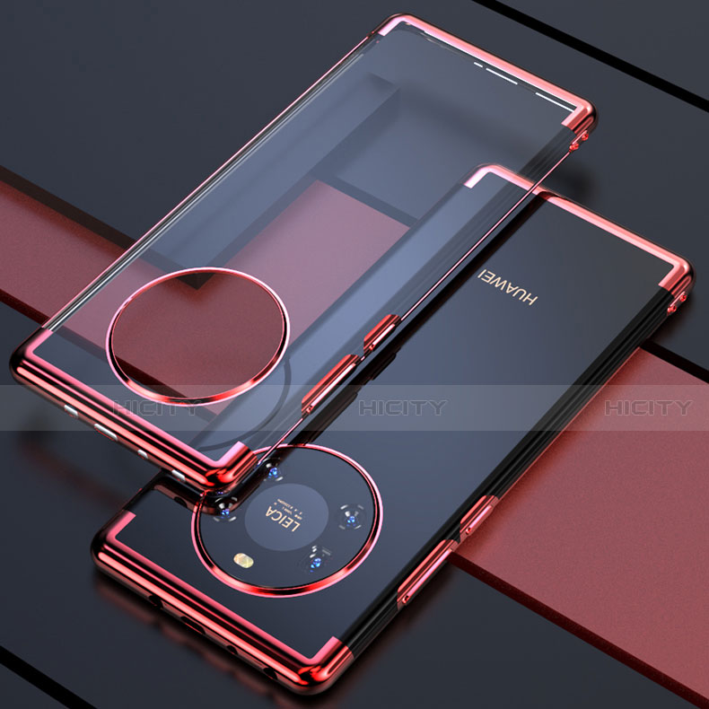Funda Silicona Ultrafina Carcasa Transparente H02 para Huawei Mate 40E 5G Rojo