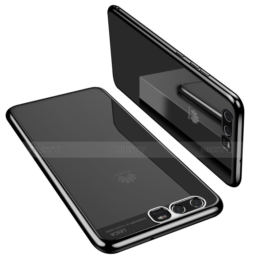 Funda Silicona Ultrafina Carcasa Transparente H02 para Huawei P10 Negro