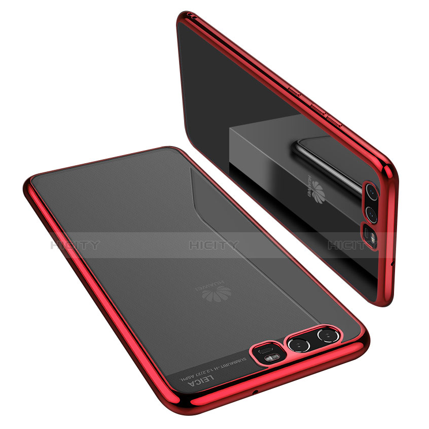 Funda Silicona Ultrafina Carcasa Transparente H02 para Huawei P10 Rojo