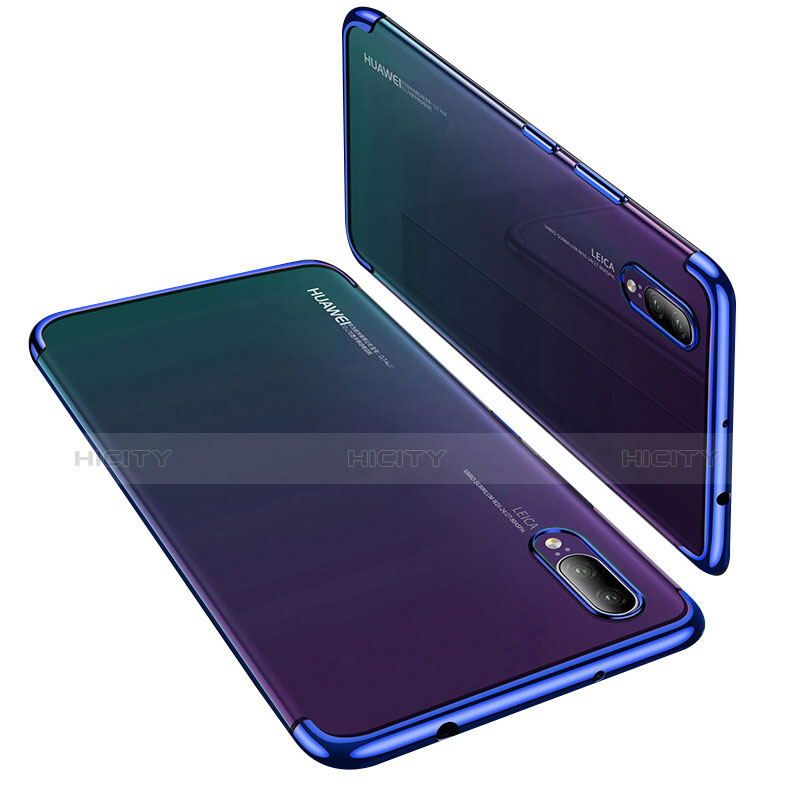 Funda Silicona Ultrafina Carcasa Transparente H02 para Huawei P20 Azul