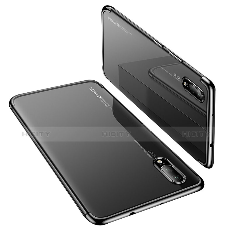 Funda Silicona Ultrafina Carcasa Transparente H02 para Huawei P20 Negro