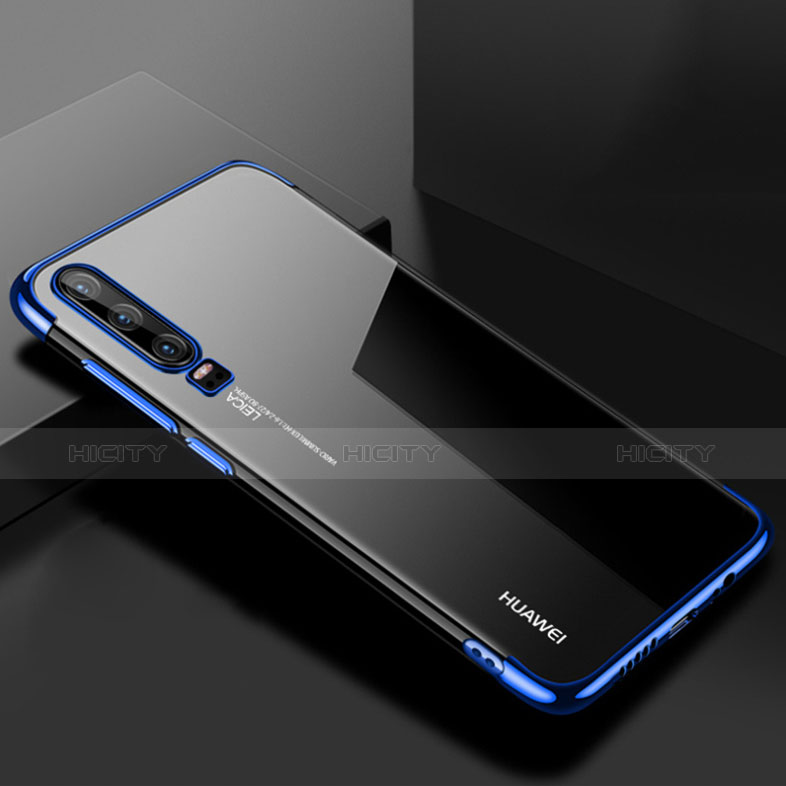 Funda Silicona Ultrafina Carcasa Transparente H02 para Huawei P30 Azul