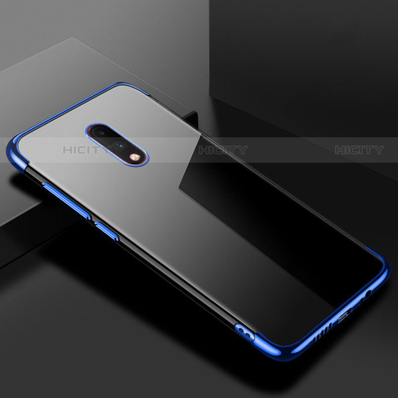 Funda Silicona Ultrafina Carcasa Transparente H02 para OnePlus 7 Azul