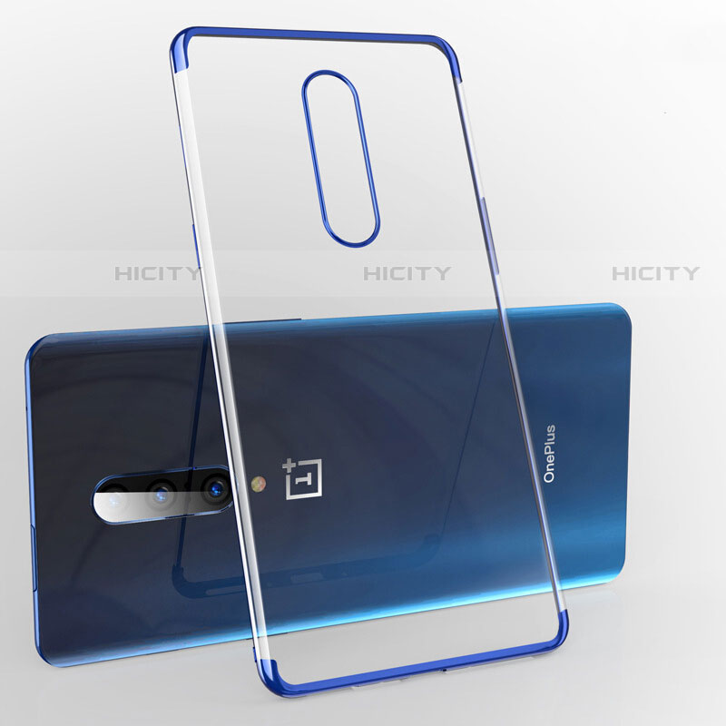 Funda Silicona Ultrafina Carcasa Transparente H02 para OnePlus 7 Pro Azul