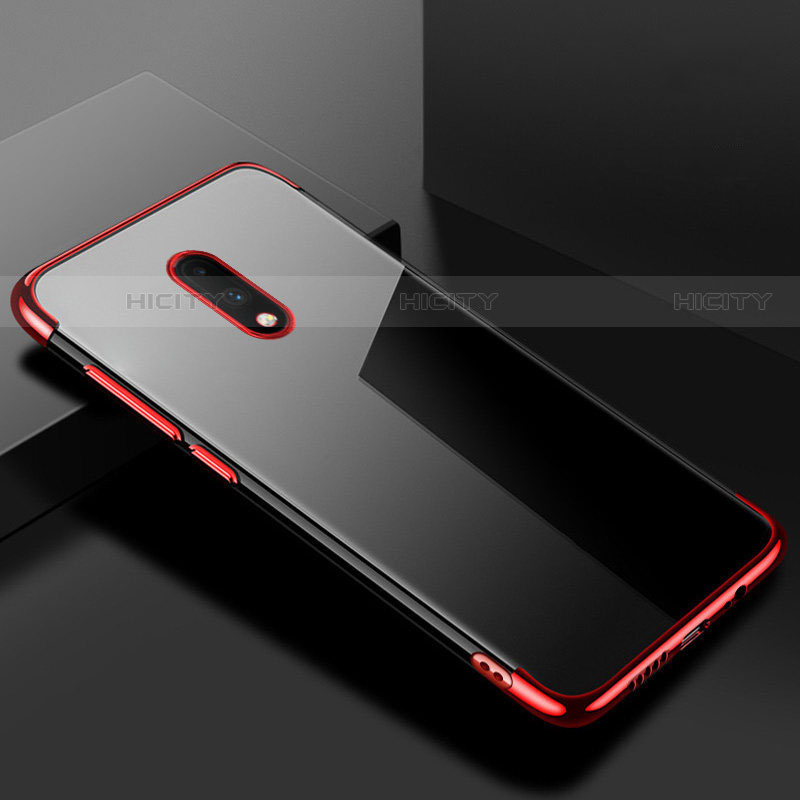 Funda Silicona Ultrafina Carcasa Transparente H02 para OnePlus 7 Rojo