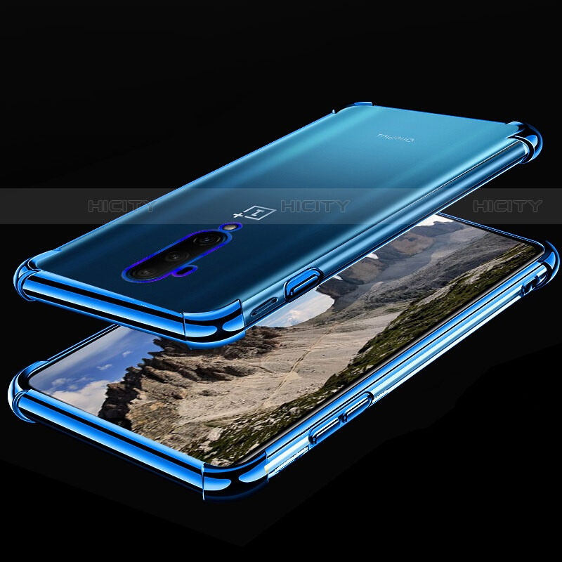 Funda Silicona Ultrafina Carcasa Transparente H02 para OnePlus 7T Pro Azul
