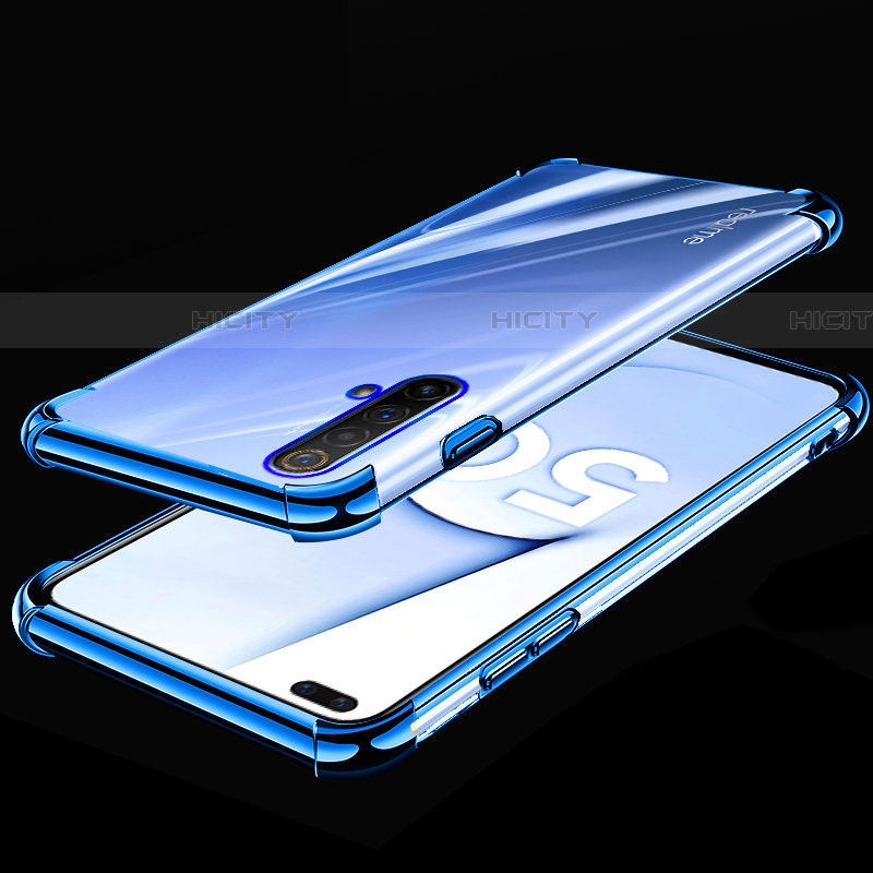 Funda Silicona Ultrafina Carcasa Transparente H02 para Realme X50 5G Azul