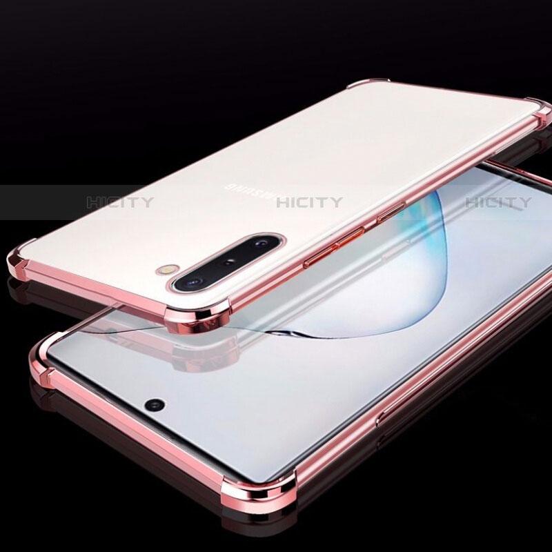 Funda Silicona Ultrafina Carcasa Transparente H02 para Samsung Galaxy Note 10 5G Oro Rosa