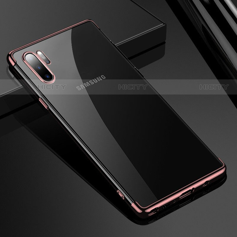 Funda Silicona Ultrafina Carcasa Transparente H02 para Samsung Galaxy Note 10 Plus Oro Rosa